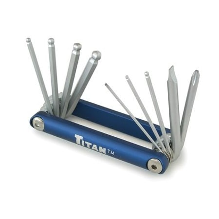 TITAN HEX KEY METRIC SET 9 PC BALL END FOLDING TL12705